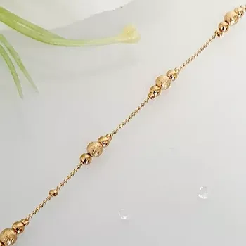 Náramek Náramek na nohu zlatý - kuličky