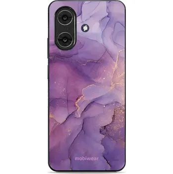 Pouzdro na mobilní telefon Lesklý kryt Mobiwear Glossy - Realme Note 60 - G050G - Fialový mramor (Prémiové lesklé pouzdro, obal, kryt Mobiwear Glossy na mobil Realme Note 60 - G050G - Fialový mramor, materiál Plast + TPU silikon - krytí po všech stranách, neošoupatelný potisk, tenk