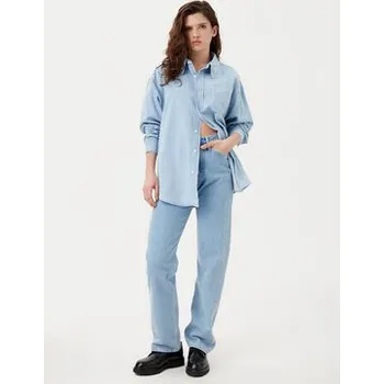 Dámská košile Calvin Klein Jeans džínová košile J20J225010 Světle modrá Oversize M