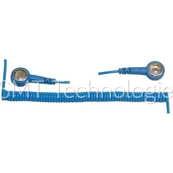 ESD Spirálový uzemňovací kabel StaticTec, 10mm/10mm, 1,8m, modrý - 100104001443
