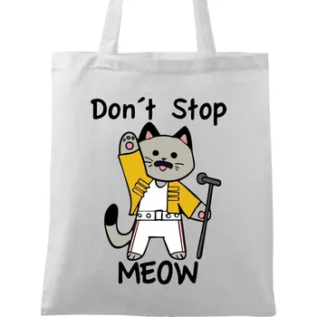 Nákupní taška Bavlněná taška Freddie Meowcury Cat (Barva: Bílá)