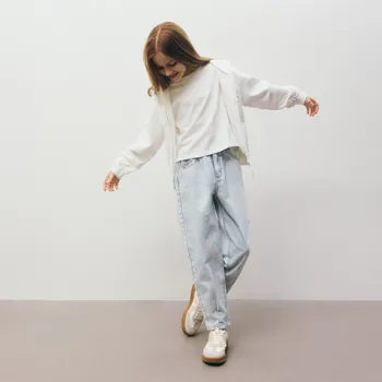 Reserved - Džíny baggy s výšivkou u kapsy - modrá - 716CV-50J - 716CV-50J-158