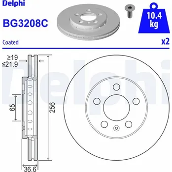 Brzdový kotouč Brzdový kotouč DELPHI BG3208C