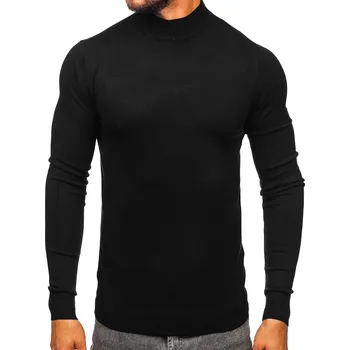 Pánský svetr Černý pánský rolák basic Bolf W1-1725 - 2XL