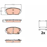 Sada brzdových destiček, kotoučová brzda TRW GDB2160