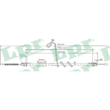 Lanko parkovací brzdy Tažné lanko, parkovací brzda LPR C0293B