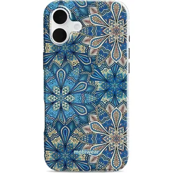 Pouzdro na mobilní telefon Odolný obal Mobiwear Elite Pro - Apple iPhone 16 Plus - E108E Modré mandala květy (Odolné pouzdro, obal kryt Mobiwear Elite Pro - maximální ochrana mobilu, zesílené hrany, přesné výřezy, pohodlné držení, odolná grafika, kvalitní materiály)
