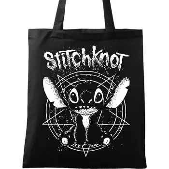 Bavlněná taška Metalový Stitchknoot (Barva: Černá)