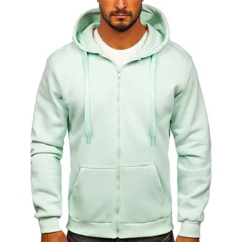 Pánská mikina Světle mentolová pánská silná mikina na zip s kapucí Bolf 2008 - S