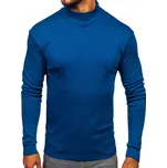 Tmavě modrý pánský bavlněný propínací rolák basic Bolf 534 - XL