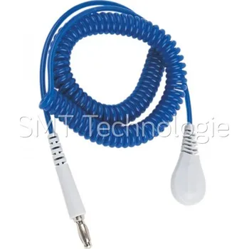 ESD Spirálový uzemňovací kabel Jewel®, 10mm/banánek, 1,8m, modrý, 60 - 100105368