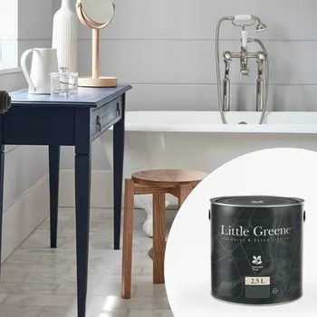 Olej na dřevo Little Greene Barva na dřevěný nábytek do koupelny - Polomatná - 2,5L - Intelligent Satin Vyberte odstín:: Bone China Blue Pale* (182)