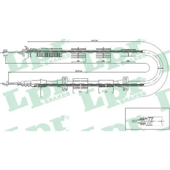 Lanko parkovací brzdy Tažné lanko, parkovací brzda LPR C0206B