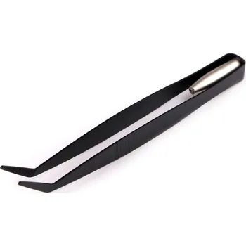 Péče o řasy a obočí Pinzeta kovová s LED světlem černá