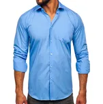 Modrá pánská elegantní košile s dlouhým rukávem Bolf M14 - XL