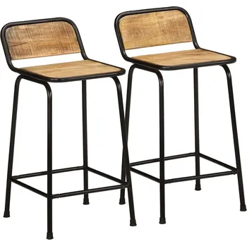 vidaXL barové stoličky 2 ks 46x35,5x80 cm Masivní dřevo hrubé mango [4013530]