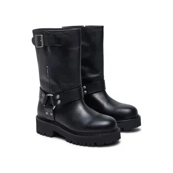 Dámské kozačky Polokozačky Tommy Jeans Tjw Urban Biker Boot Leather EN0EN02728 Černá 36