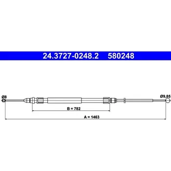 Lanko parkovací brzdy Tažné lanko, parkovací brzda ATE 24.3727-0248.2