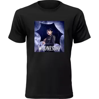 Dívčí tričko Pánské a dětské tričko Wednesday černé AKCE 134