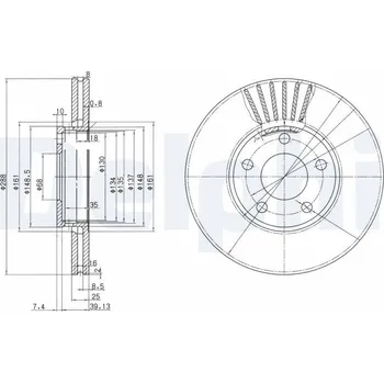 Brzdový kotouč Brzdový kotouč DELPHI BG2745
