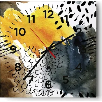 Hodiny Nástěnné hodiny do obýváku 40x40 Abstrakce Tiché hodiny Skleněné hodiny Bez hlučnosti