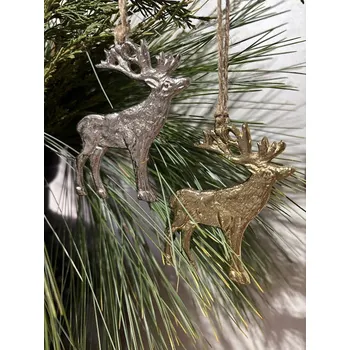 Obraz Dekorační jelen na zavěšení - zlatý, stříbrný Design: Stříbrný malý