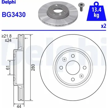 Brzdový kotouč Brzdový kotouč DELPHI BG3430