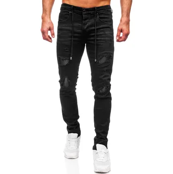 Pánské kalhoty Černé pánské džíny regular fit Bolf MP0100N - XL