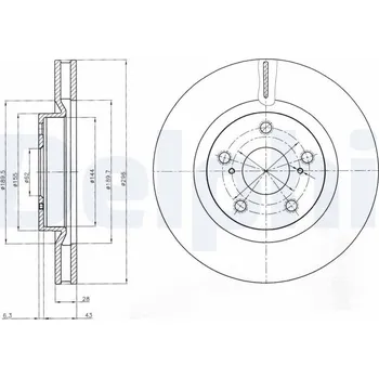 Brzdový kotouč Brzdový kotouč DELPHI BG4114C