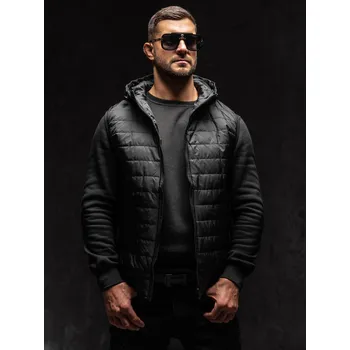 Černá pánská prošívaná vesta s kapucí Bolf MY88A1 - M