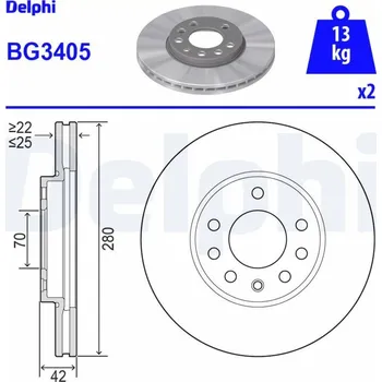 Brzdový kotouč Brzdový kotouč DELPHI BG3405