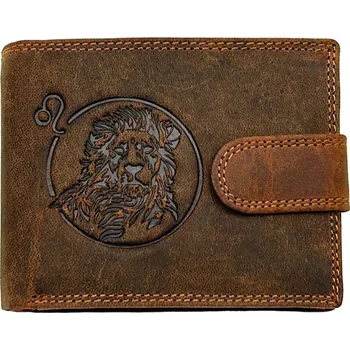 Peněženka Luxusní kožená peněženka s horoskopem Perfektní dárek pro každého Varianta: Lev hnědá