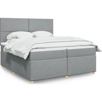 Postel vidaXL Box spring postel s matrací 200x200 cm textil [3291380] Barva: světle šedá