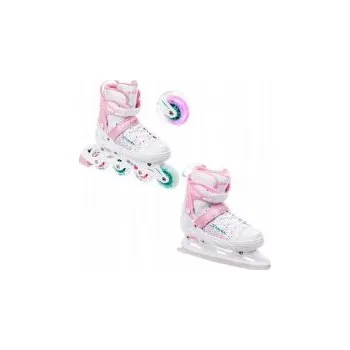 Kolečkové brusle Raven Rosi 2v1 svítící LED přední kola EU 28-32 brusle + DÁREK DLE VÝBĚRU!