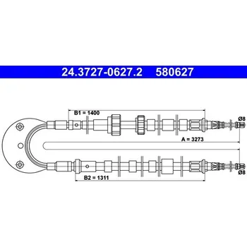 Lanko parkovací brzdy Tažné lanko, parkovací brzda ATE 24.3727-0627.2