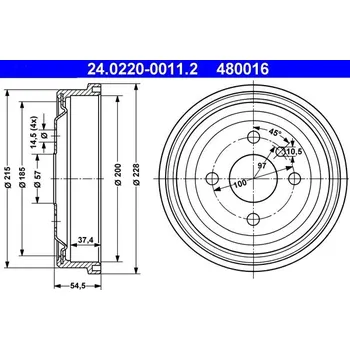 Brzdový buben Brzdový buben ATE 24.0220-0011.2