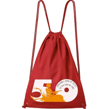 DOBRÝ TRIKO Bavlněný batoh Jsem střelenej 50 let Barva: Červená