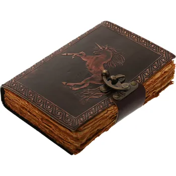 Karnevalový kostým Leather Journals Ručně vyráběný kožený zápisník s embosovaným jednorožcem