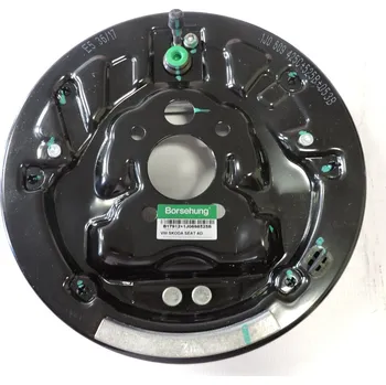 Brzdový buben Držák čelistí zadní kompletní levý OCTAVIA I., BORSEHUNG B17912, pro ROOMSTER, 5J. Typové číslo: 120330119L,120330119L,120330119L, 1J0698525B, 1J0698525, 1J0698525A, B17912