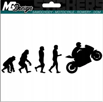 Samolepicí dekorace na vozidlo NÁLEPKA na auto EVOLUCE MOTORKY 15x5 cm