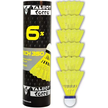 Badmintonový košíček Badmintonové míčky TALBOT TORRO Tech 350 Medium 6ks - žluté