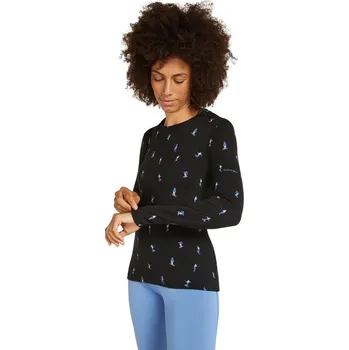 Oblečení a móda Dámské merino tričko s dlouhým rukávem ICEBREAKER Wmns 200 Oasis LS Crewe Ski Day, Black/Aop velikost: S