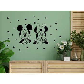 Samolepící dekorace Samolepka na zeď – Minnie Mouse a Mickey