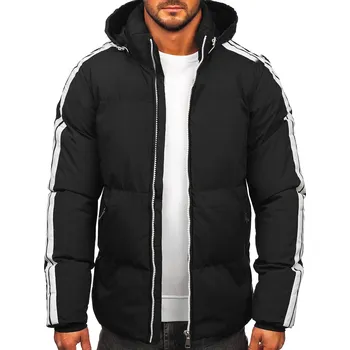 Pánská parka Černá pánská prošívaná zimní bunda Bolf 9979 - XL