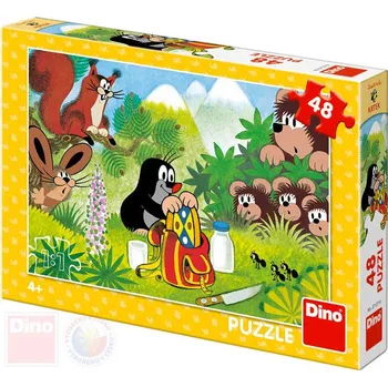 Puzzle DINO Puzzle Krtek a svačina (Krteček) 26x18cm skládačka 48 dílků