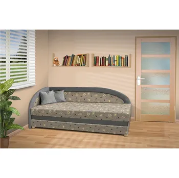 Postel Nabytekmorava Čalouněná válenda s úložným prostorem Linda nosnost: standardní nosnost 100 kg, Barva potahu: šedá / 53706-1025, Levá/pravá: Levá