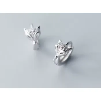 Náušnice For Silver Kruhové náušnice Liška se zirkony - Stříbro 925