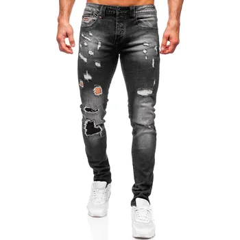 Pánské kalhoty Černé pánské džíny slim fit Bolf MP0089N - 33/L