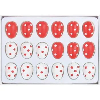 Velikonoční dekorace Anděl Přerov, s.ro. Vajíčko dřevěné na pověšení 2,5 cm, 18 ks v krabičce