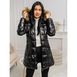 Černo-hnědá dámská prodloužená prošívaná zimní bunda s kapucí kabát Bolf 16M9120 - L